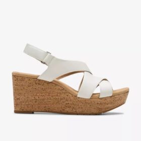 Dames Rose-model witte leren Wedges