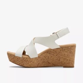 Dames Rose-model witte leren Wedges