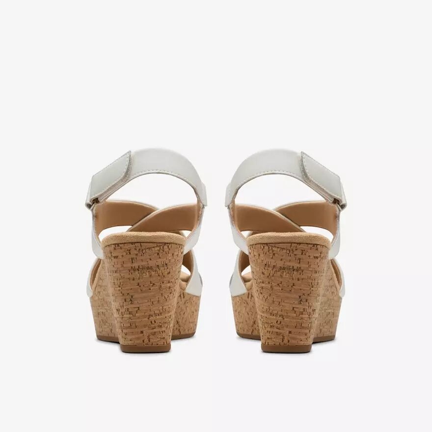 Dames Rose-model witte leren Wedges Dames Rose-model witte leren Wedges