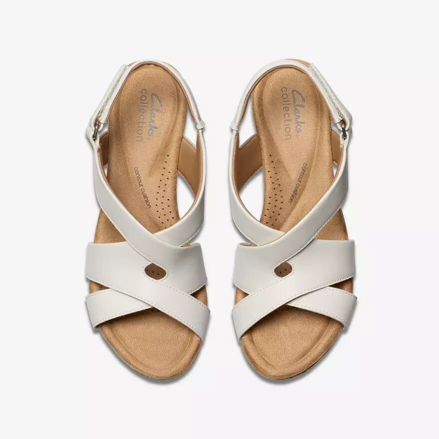 Dames Rose-model witte leren Wedges Dames Rose-model witte leren Wedges
