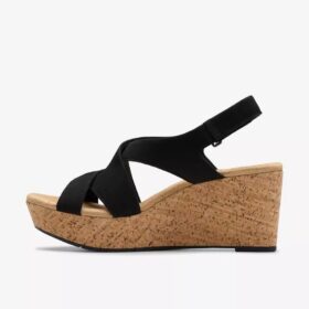 Dames Rose Style zwarte nubuck Wedges