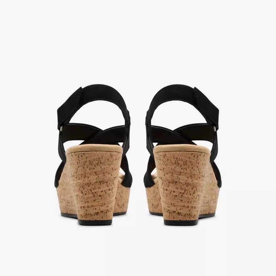 Dames Rose Style zwarte nubuck Wedges Dames Rose Style zwarte nubuck Wedges