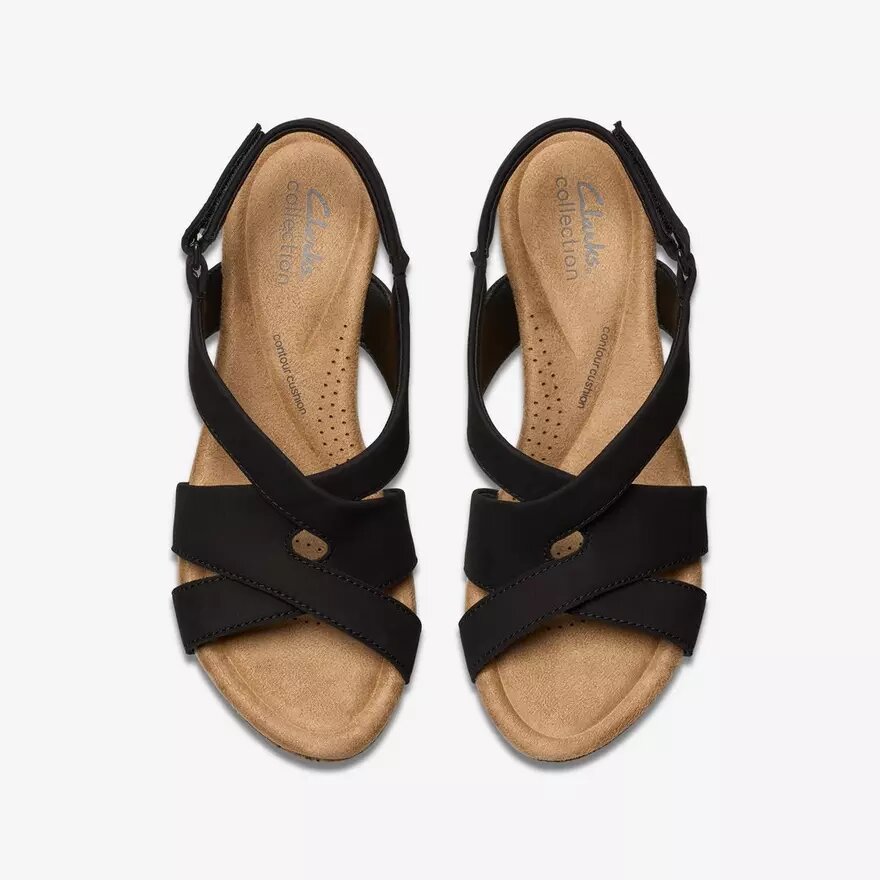 Dames Rose Style zwarte nubuck Wedges Dames Rose Style zwarte nubuck Wedges