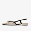 Dames Sensa15 Bow crèmekleurige leren Slingbacks Dames Sensa15 Bow crèmekleurige leren Slingbacks