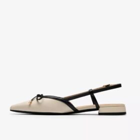 Dames Sensa15 Bow crèmekleurige leren Slingbacks Dames Sensa15 Bow crèmekleurige leren Slingbacks