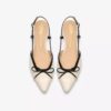Dames Sensa15 Bow crèmekleurige leren Slingbacks Dames Sensa15 Bow crèmekleurige leren Slingbacks
