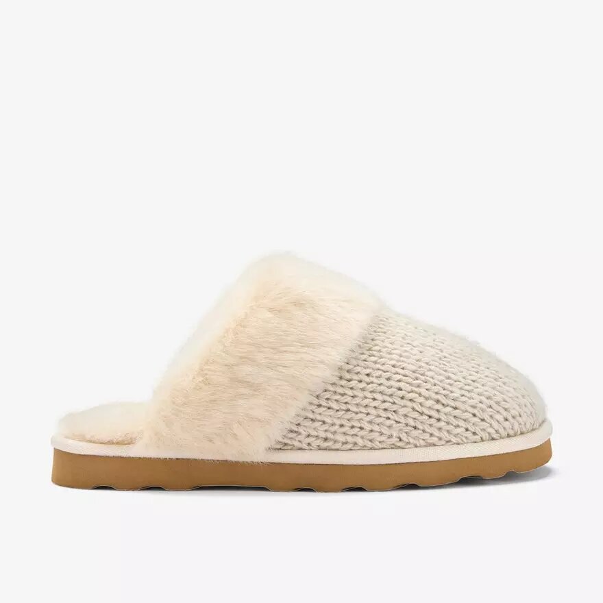 Dames Stockinette-slippers in kaki Dames Stockinette-slippers in kaki