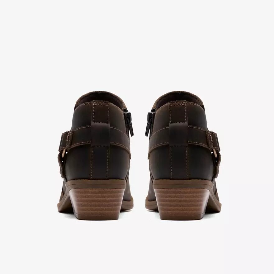 Danyelle Gema taupe enkellaarsjes van geolied leer voor dames Danyelle Gema taupe enkellaarsjes van geolied leer voor dames