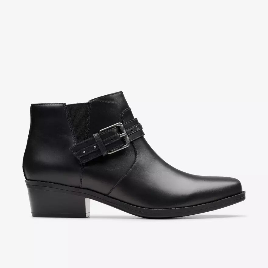 Danyelle Wish zwarte leren Enkellaarsjes voor dames Danyelle Wish zwarte leren Enkellaarsjes voor dames