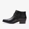 Danyelle Wish zwarte leren Enkellaarsjes voor dames Danyelle Wish zwarte leren Enkellaarsjes voor dames