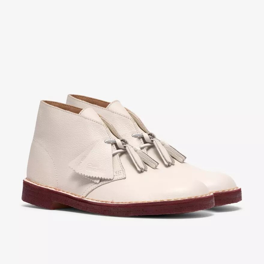 Desert Boot voor heren, wit leer Desert Boot voor heren, wit leer