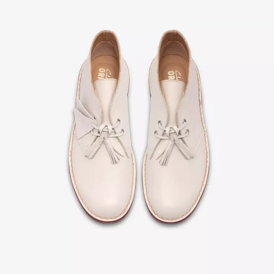 Desert Boot voor heren, wit leer Desert Boot voor heren, wit leer