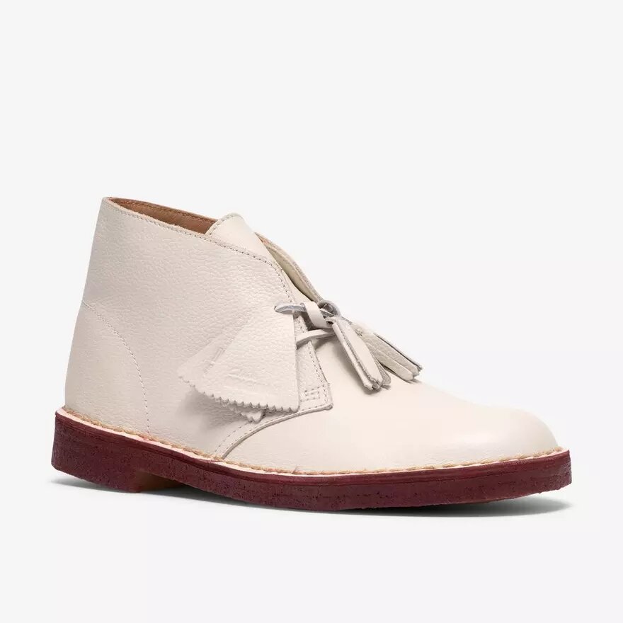 Desert Boot voor heren, wit leer Desert Boot voor heren, wit leer