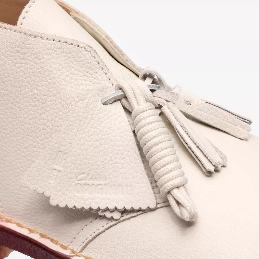 Desert Boot voor heren, wit leer Desert Boot voor heren, wit leer