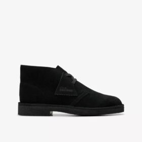 Desert Boot voor jongens, oudere modellen, zwarte suède enkellaarsjes, VS