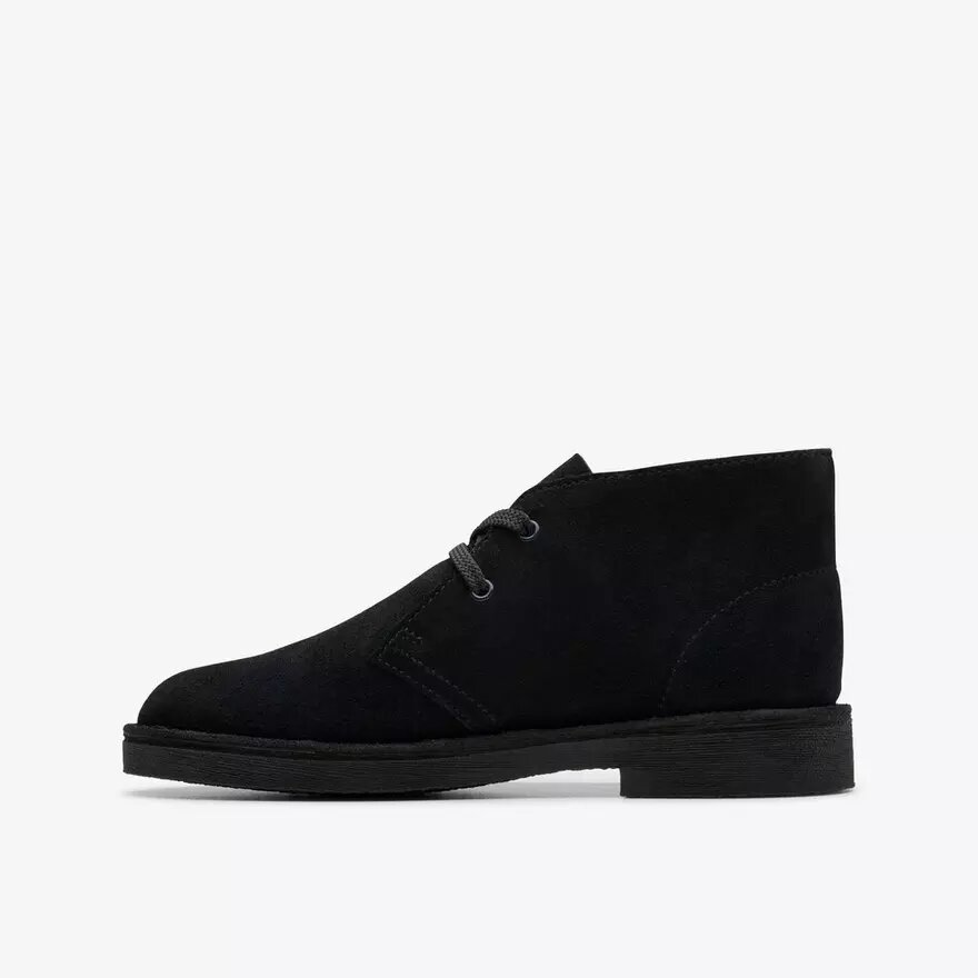 Desert Boot voor jongens, oudere modellen, zwarte suède enkellaarsjes, VS Desert Boot voor jongens, oudere modellen, zwarte suède enkellaarsjes, VS