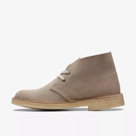 Desert boots voor dames van zandkleurig suède – Desert boots van ons