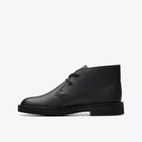 Desert boots voor jongens, oudere zwarte leren laarzen voor ons