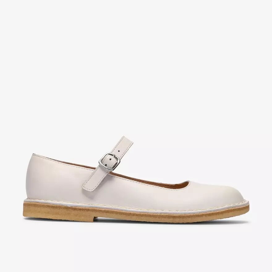 Desert Jane witte leren Mary Janes voor dames Desert Jane witte leren Mary Janes voor dames