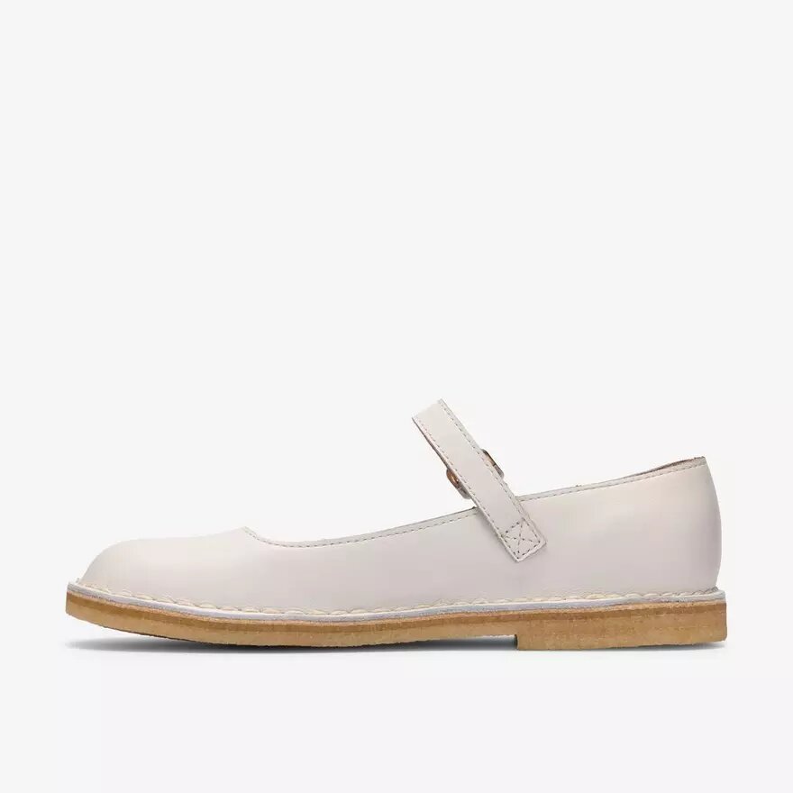 Desert Jane witte leren Mary Janes voor dames Desert Jane witte leren Mary Janes voor dames