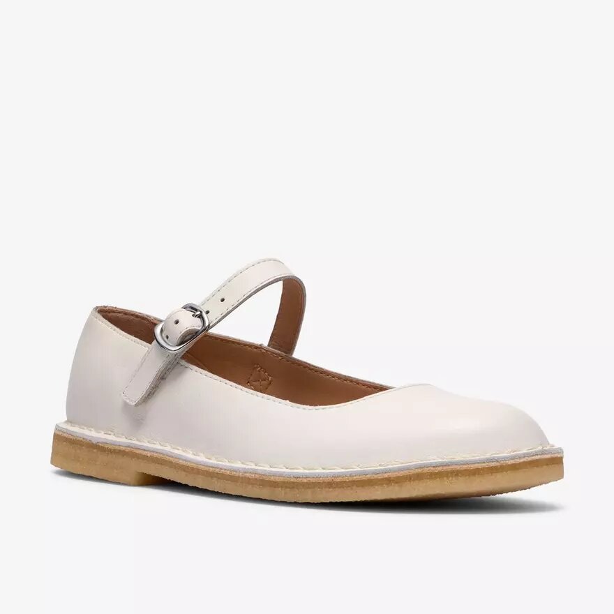 Desert Jane witte leren Mary Janes voor dames Desert Jane witte leren Mary Janes voor dames