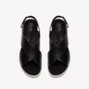 Diaz Cross zwarte leren Wedges voor dames Diaz Cross zwarte leren Wedges voor dames