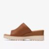 Diaz Slide voor dames, tan leren Wedges