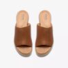 Diaz Slide voor dames, tan leren Wedges