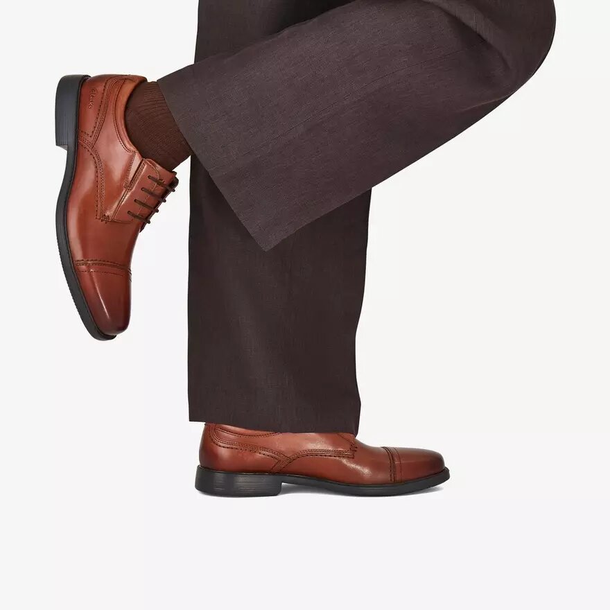 Dresslite Cap heren-Oxfords van bruin leer Dresslite Cap heren-Oxfords van bruin leer