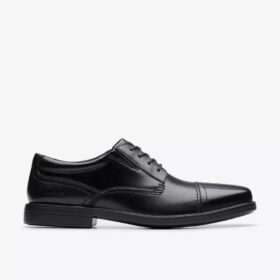Dresslite Cap heren-Oxfords van zwart leer