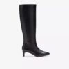 Edina Tall zwarte leren kniehoge laarzen voor dames, VS Edina Tall zwarte leren kniehoge laarzen voor dames, VS