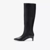 Edina Tall zwarte leren kniehoge laarzen voor dames, VS Edina Tall zwarte leren kniehoge laarzen voor dames, VS