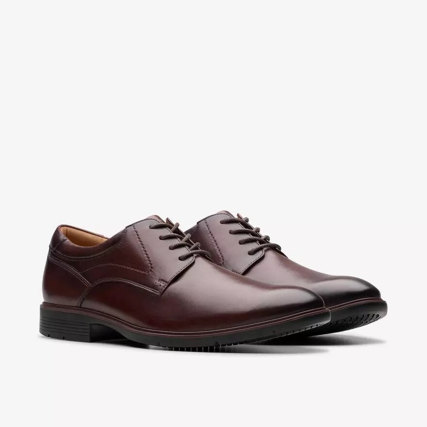 Eldredge effen donkerbruine leren Oxfords voor heren | Clark’s Eldredge effen donkerbruine leren Oxfords voor heren | Clark’s