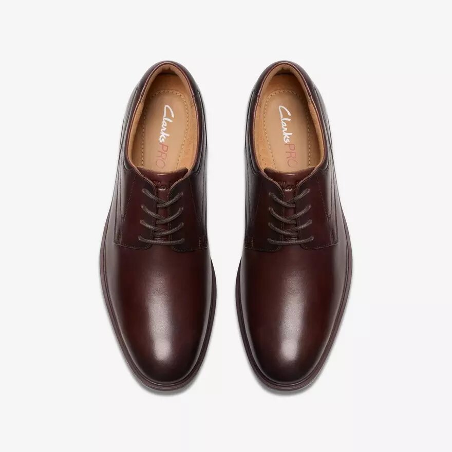 Eldredge effen donkerbruine leren Oxfords voor heren | Clark’s Eldredge effen donkerbruine leren Oxfords voor heren | Clark’s