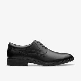 Eldredge effen zwarte leren Oxfords voor heren | clarks