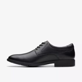 Eldredge effen zwarte leren Oxfords voor heren | clarks