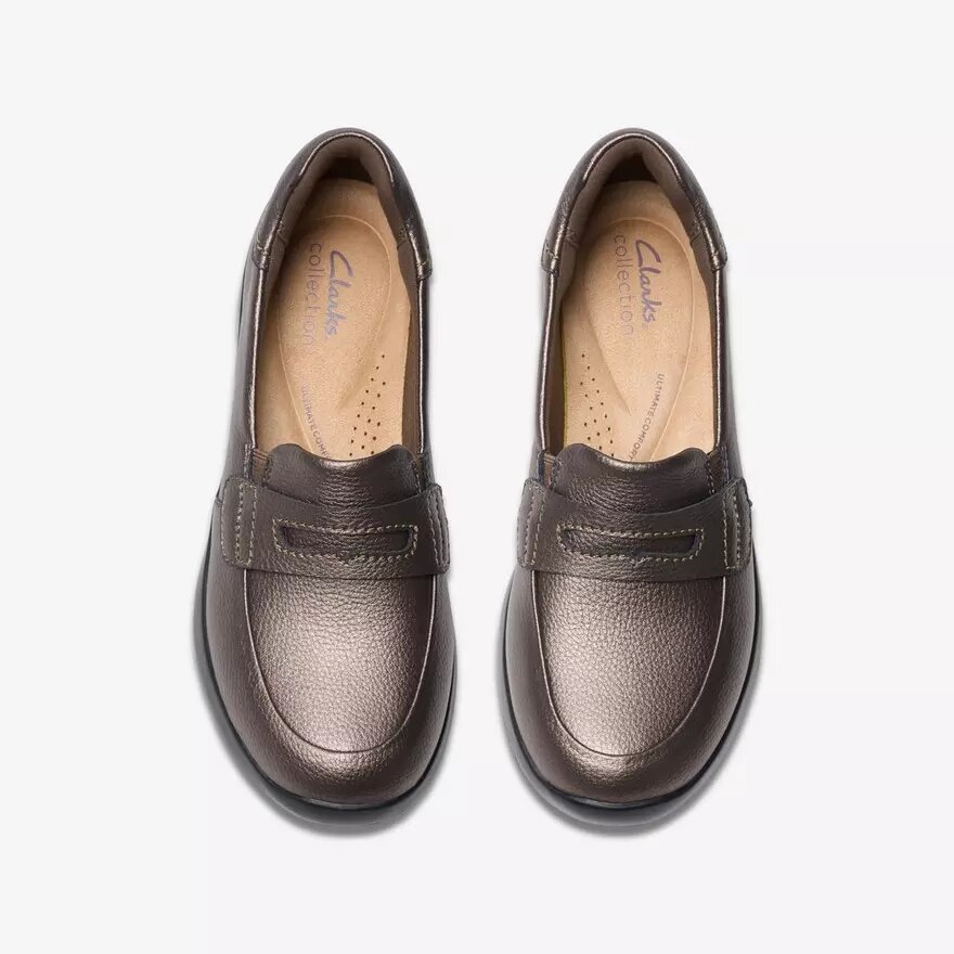 Ellowyn Penny Bronze Metallic slip-ons voor dames Ellowyn Penny Bronze Metallic slip-ons voor dames