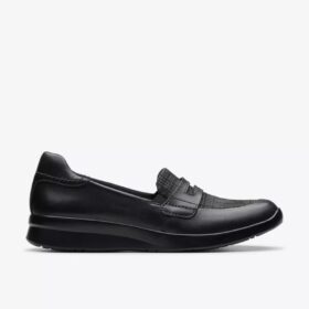 Ellowyn Penny slip-ons voor dames van zwart leer