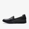 Ellowyn Penny slip-ons voor dames van zwart leer