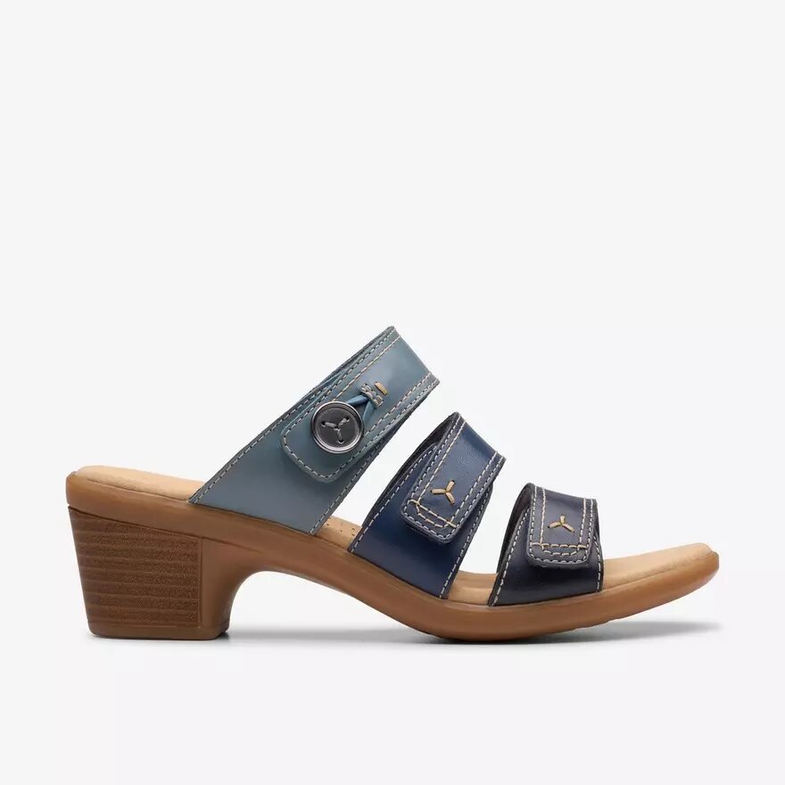 Emily 2 Adella marineblauwe veelkleurige Sandalen met hak voor dames Emily 2 Adella marineblauwe veelkleurige Sandalen met hak voor dames