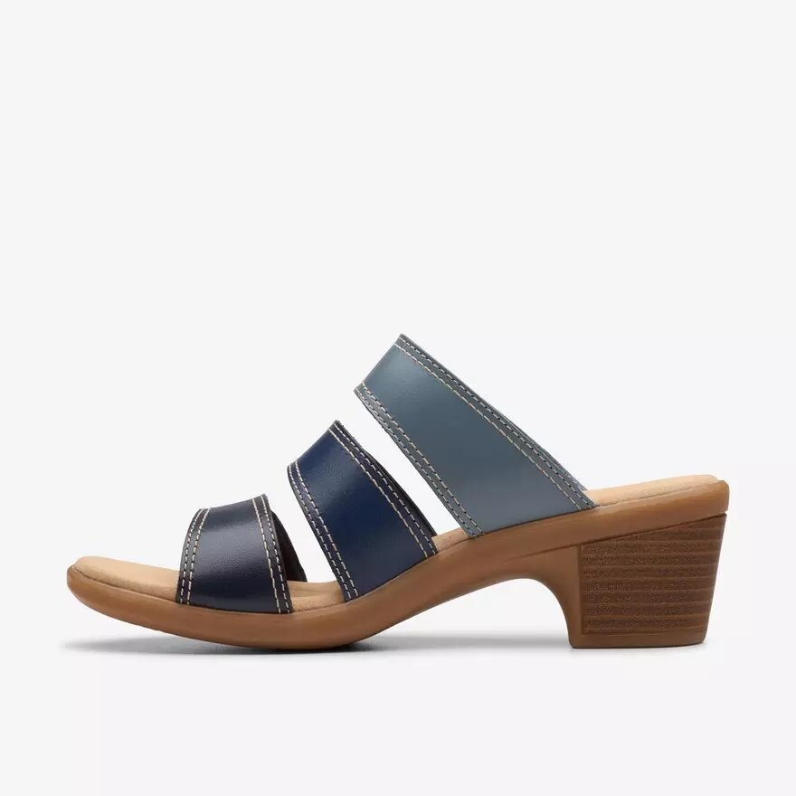 Emily 2 Adella marineblauwe veelkleurige Sandalen met hak voor dames Emily 2 Adella marineblauwe veelkleurige Sandalen met hak voor dames
