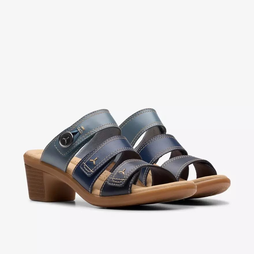 Emily 2 Adella marineblauwe veelkleurige Sandalen met hak voor dames Emily 2 Adella marineblauwe veelkleurige Sandalen met hak voor dames