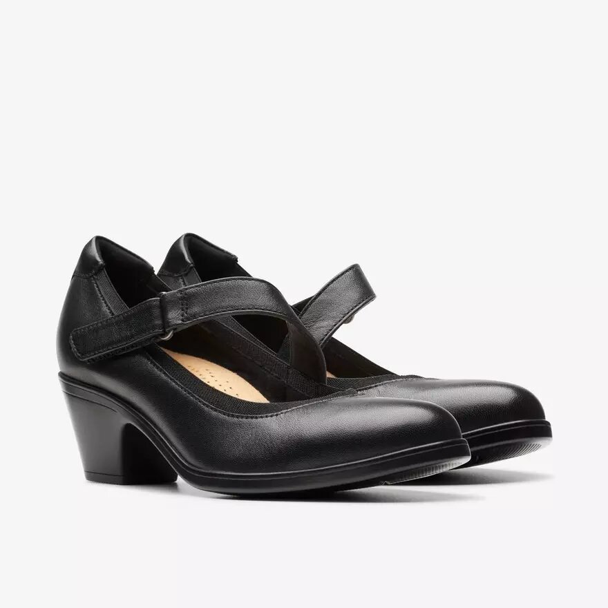 Emily 2 Mabel Mary Janes van zwart leer voor dames Emily 2 Mabel Mary Janes van zwart leer voor dames