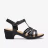 Emily 2 Rose zwarte leren Sandalen met hak voor dames
