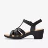 Emily 2 Rose zwarte leren Sandalen met hak voor dames