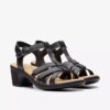Emily 2 Rose zwarte leren Sandalen met hak voor dames