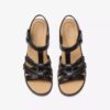 Emily 2 Rose zwarte leren Sandalen met hak voor dames