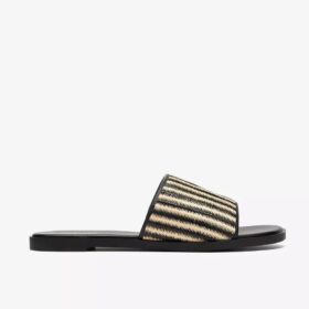 Erisia Strap2 zwarte platte sandalen voor dames