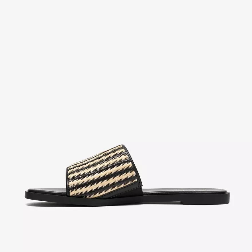 Erisia Strap2 zwarte platte sandalen voor dames Erisia Strap2 zwarte platte sandalen voor dames