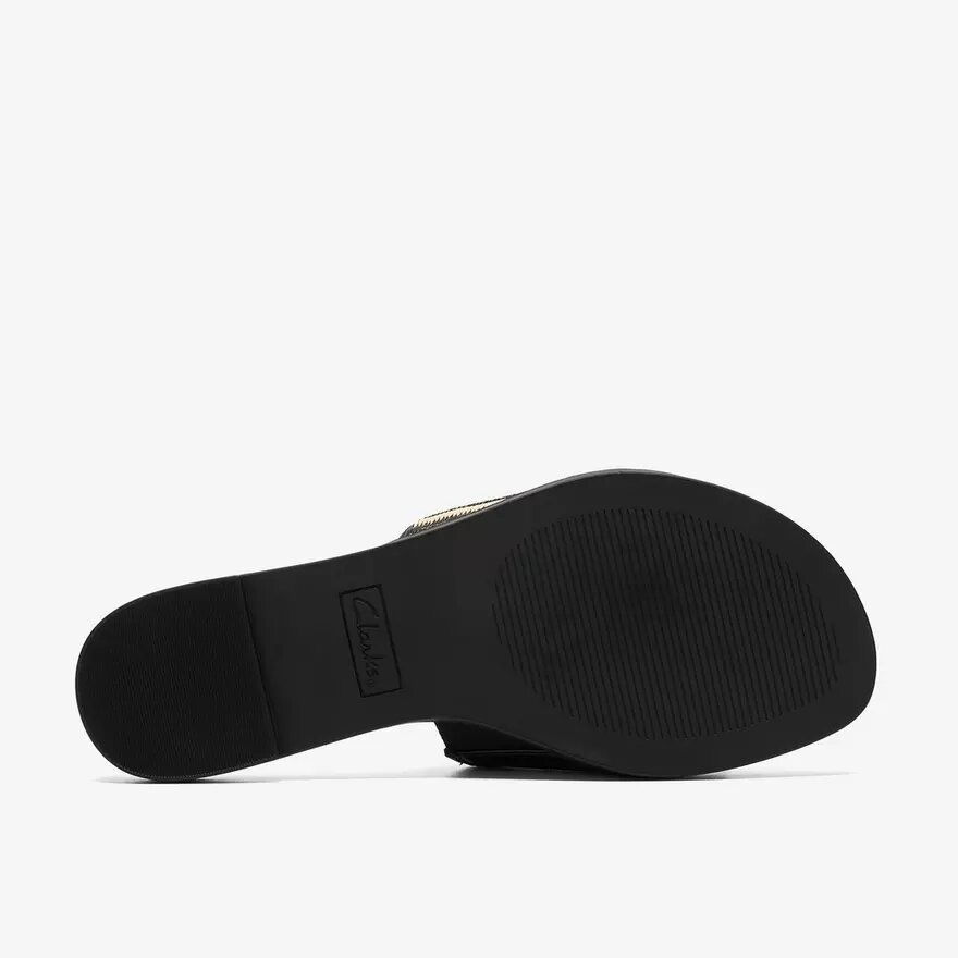 Erisia Strap2 zwarte platte sandalen voor dames Erisia Strap2 zwarte platte sandalen voor dames